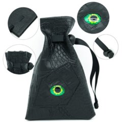 Foam Brain: Black Leatherette Jade Dragon Eye Dice Bage